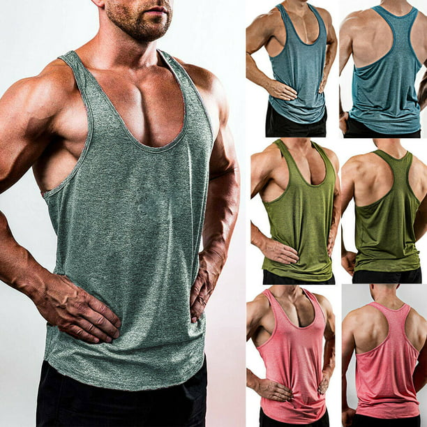 Men's Gym Soft Cotton Top Quality Solid Vests Workout Fitness Sports Tank Tops